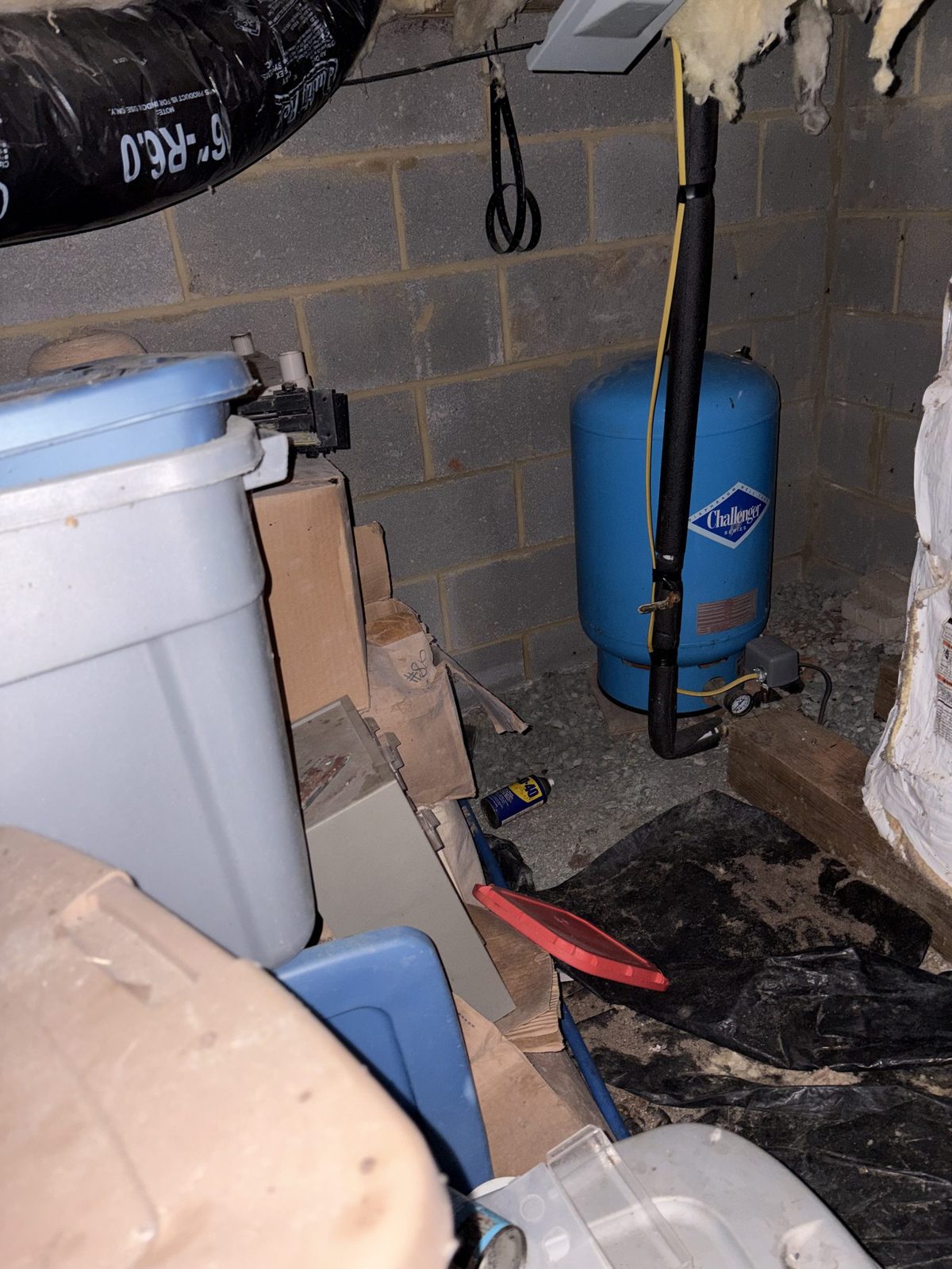 Crawl space cleanout Charlottesville VA before