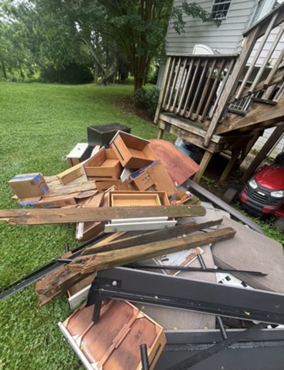 Estate cleanout Crozet VA boxes staged