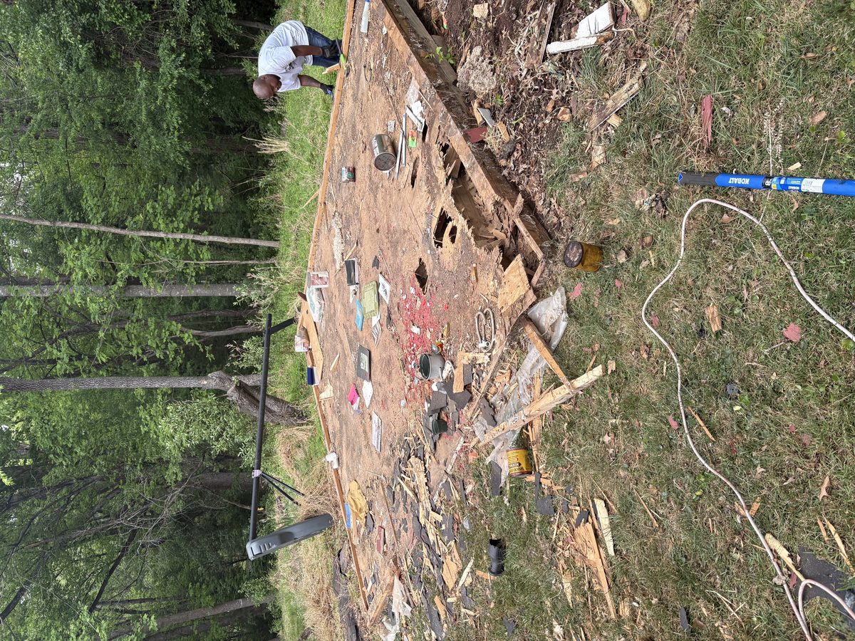 Shed floor after demolition crew Charlottesville VA